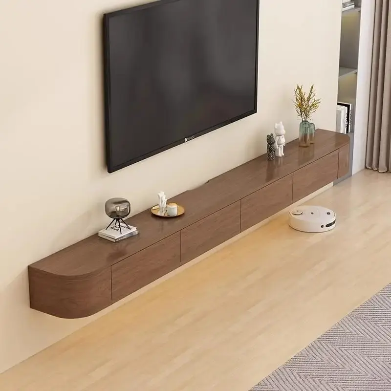 Solid Wood Design Tv Wall Stand Nordic Led Lights Universal Modern Tv Stands Floating Minimalist Szafka Pod Telewizor Furniture