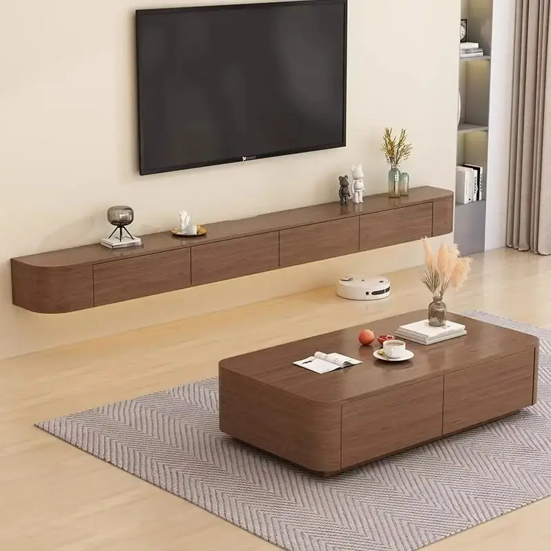 Solid Wood Design Tv Wall Stand Nordic Led Lights Universal Modern Tv Stands Floating Minimalist Szafka Pod Telewizor Furniture