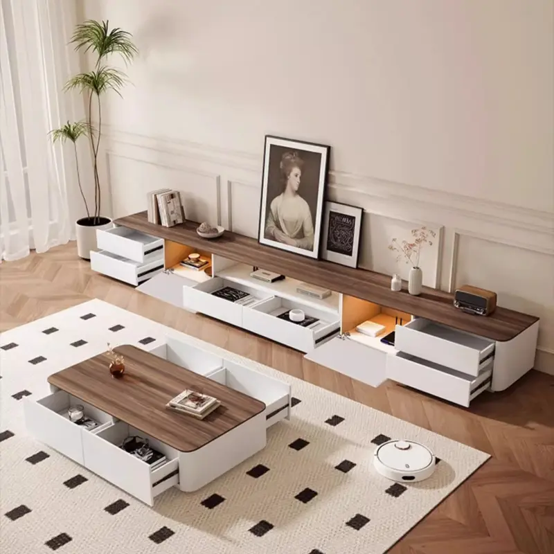Living Room Wooden Tv Stand Modern Drawers Design Universal Home Tv Console Cabinet Nordic Floor Meuble De Television Furniture