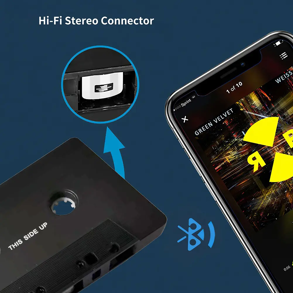 Cassette Recorder Converter Universal Cassette Bluetooth-compatible 5.0 Audio Car Tape for Aux Stereo Adapter for Car CD Player