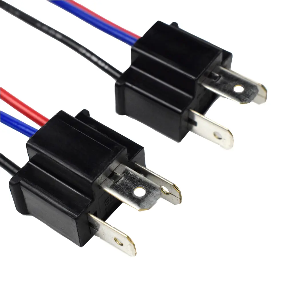 1 Pair 9003 H4 Bulb Socket Wiring Wire Harness Headlight Male Plug Adapter Connector Headlamp Connector Head/Mother Head