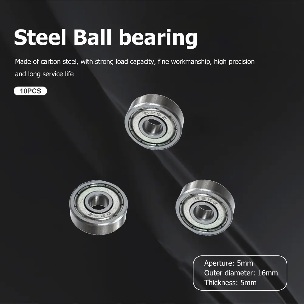 10pcs Miniature Bearings 5x16x5mm 625ZZ Silent Small Bearing Deep Groove Mini Ball Bearing Carbon Steel for Skateboard Scooter