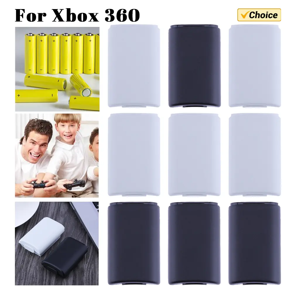 1-10pcs Plastic Battery Back Pack Case with Sticker Wireless Controller Battery Cover Game Accessories Replacement for Xbox 360