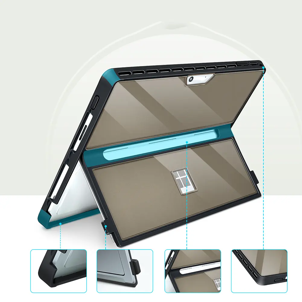 Protection Shell Cover for Microsoft Surface Pro 11/10/9/8 13Inch Shockproof Laptop Case Compatible with Type Cover Keyboard