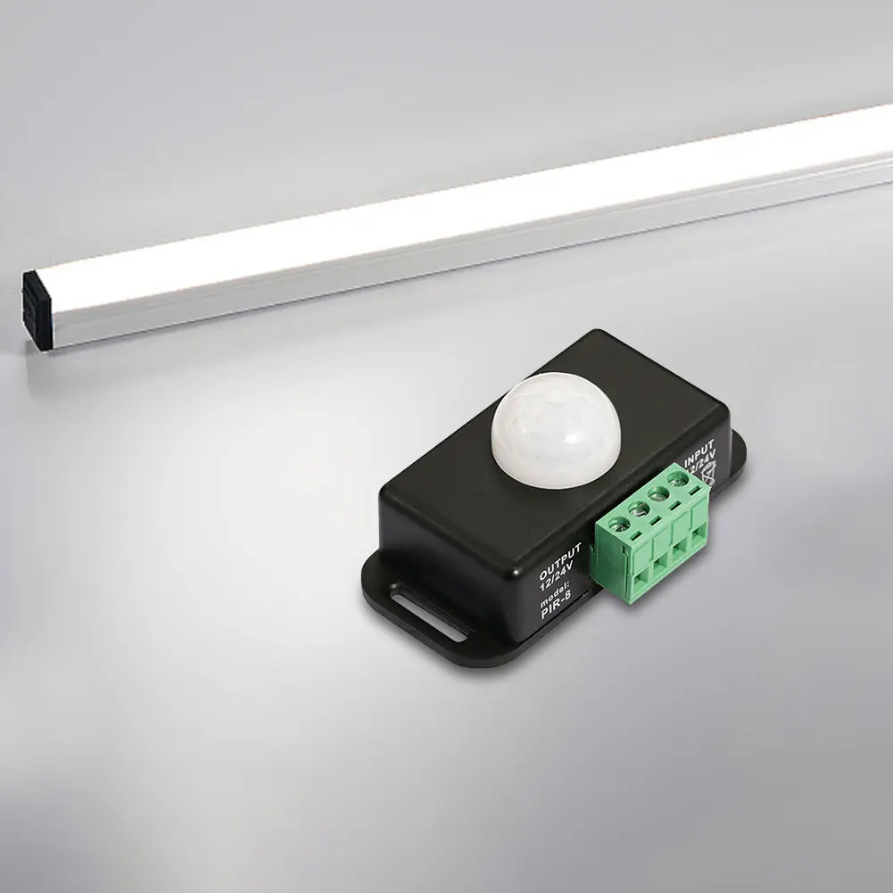 DC 12V 24V 6A Movement Detector ON OFF Automatic Adjust Infrared PIR Motion Sensor Detector Switch for LED Strip Light Lamp