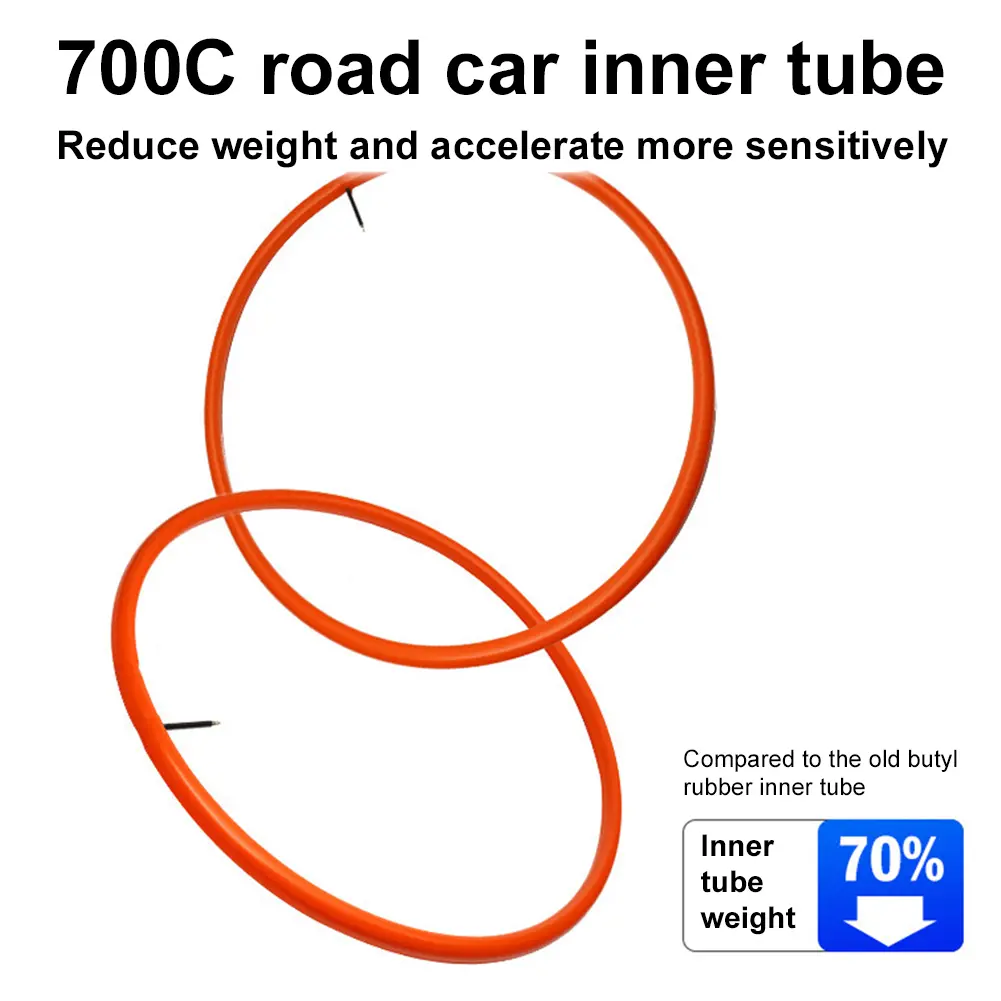 700 23-35C Bicycle Inner Tube with 45/65/80mm Presta Valve Super Light Tube 45/65/80mm Length Presta Valve Road Bicycle TPU Tire