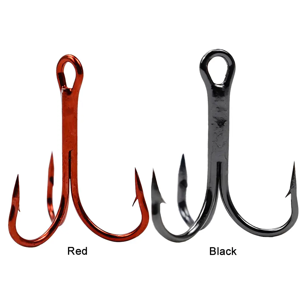 20Pcs Fishing Tackle Treble Fishhook Carbon Steel Triple Fishing Hooks  Bend for Saltwater Freshwater