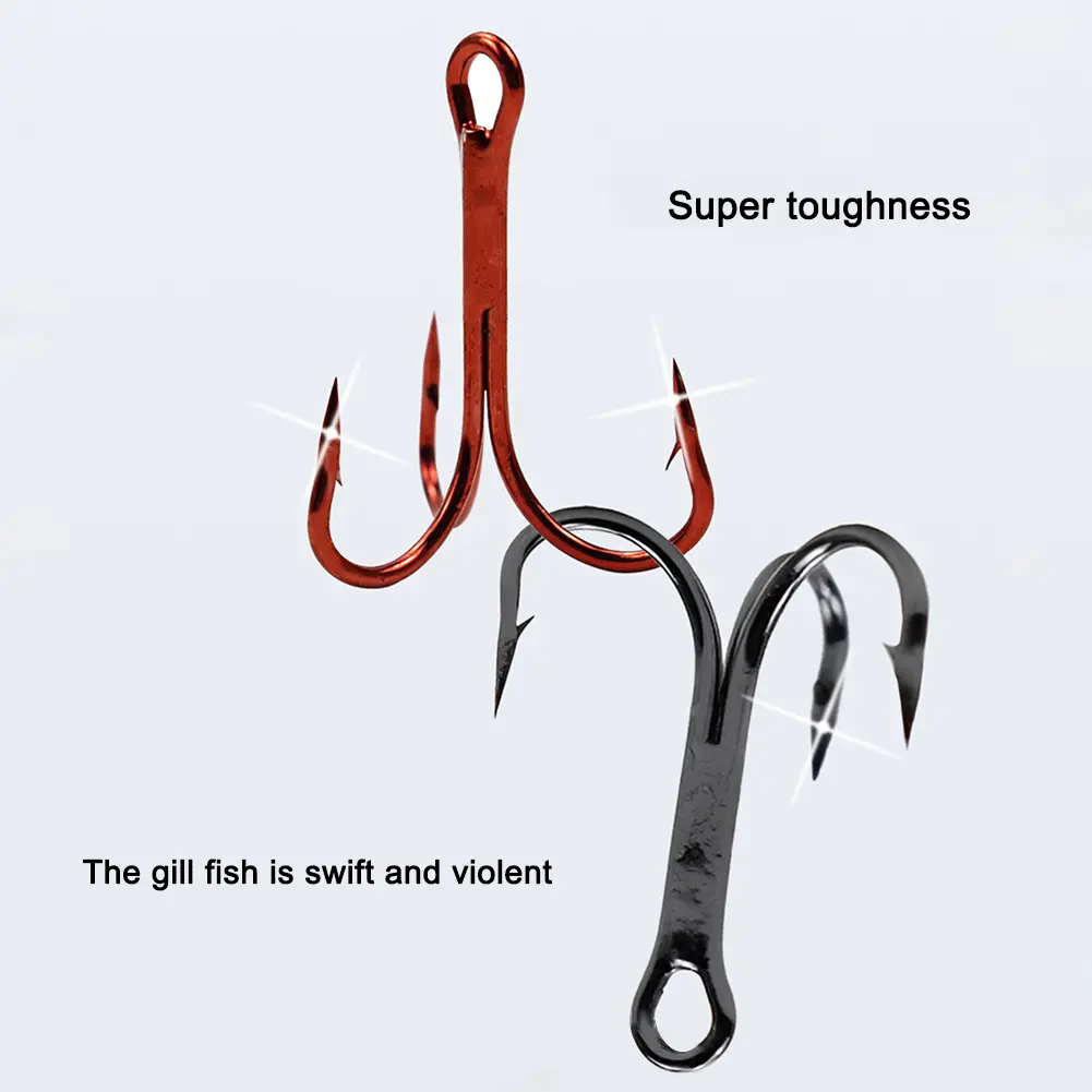 20Pcs Fishing Tackle Treble Fishhook Carbon Steel Triple Fishing Hooks  Bend for Saltwater Freshwater