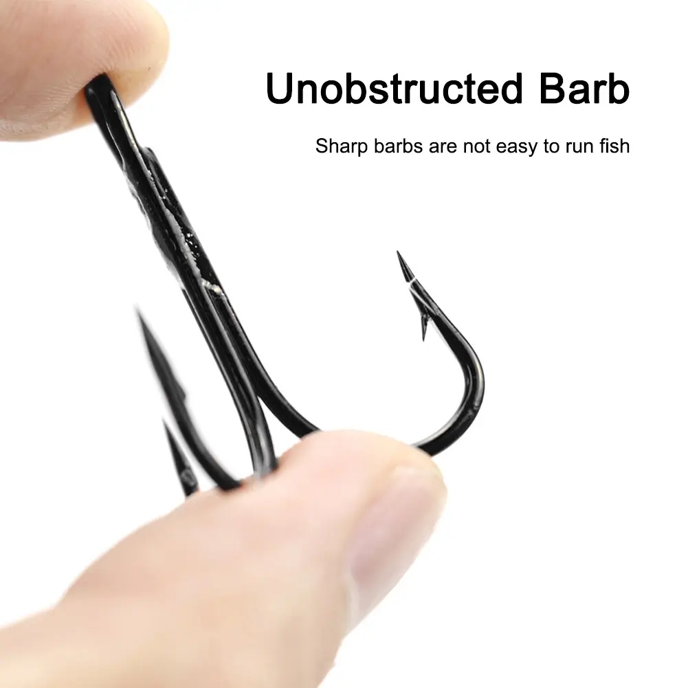 20Pcs Fishing Tackle Treble Fishhook Carbon Steel Triple Fishing Hooks  Bend for Saltwater Freshwater
