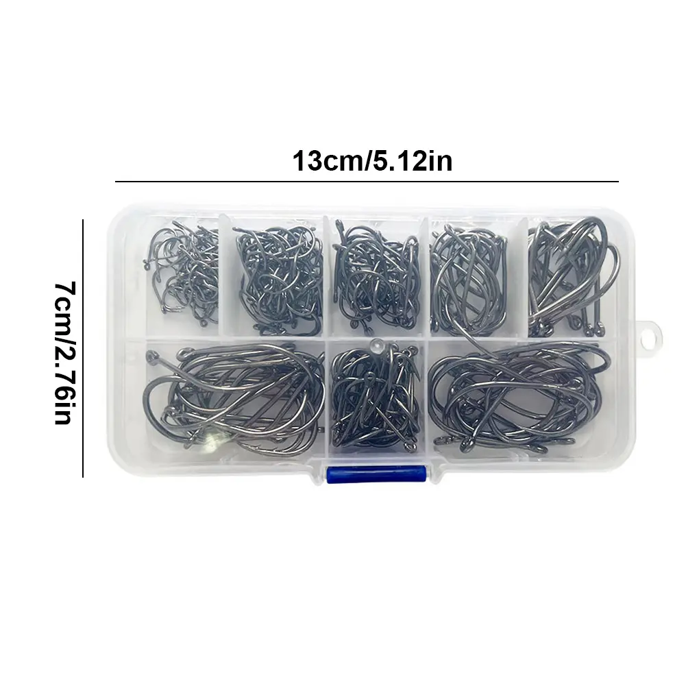 220Pcs Fishing Hooks Set High Carbon Steel Barbed FishHooks Carp Fishhook for Freshwater Saltwater Fishing Accessories
