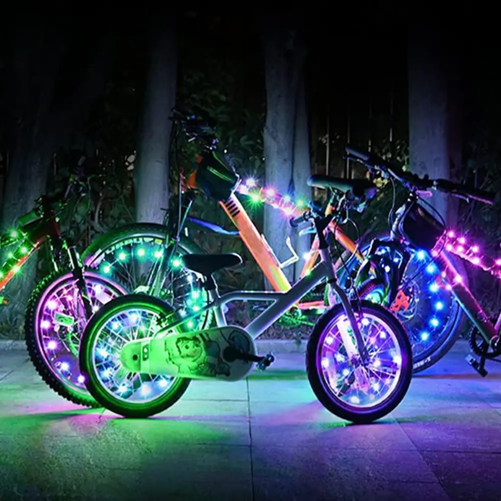 Bicycle Tire LED Light Waterproof Cycling Decoration Safety Warning Tire Strip Light Remote Control for Kids Adults Night Riding