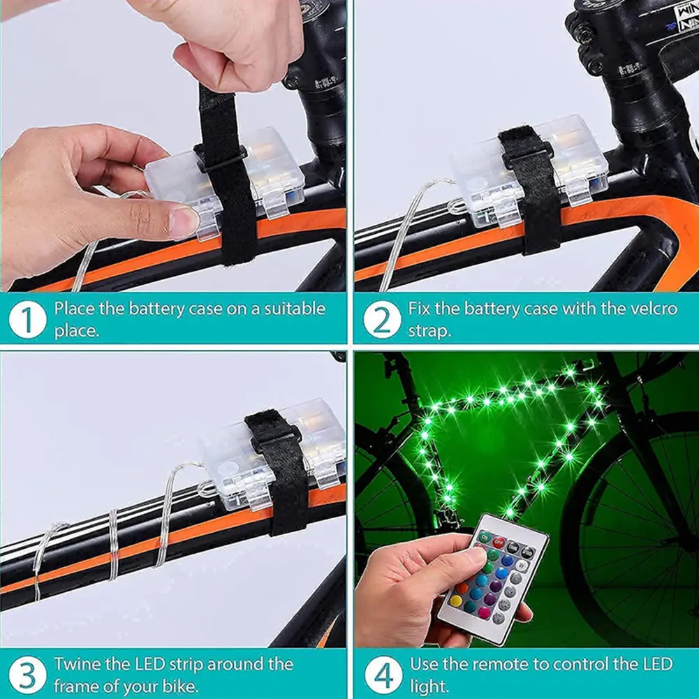 Bicycle Tire LED Light Waterproof Cycling Decoration Safety Warning Tire Strip Light Remote Control for Kids Adults Night Riding
