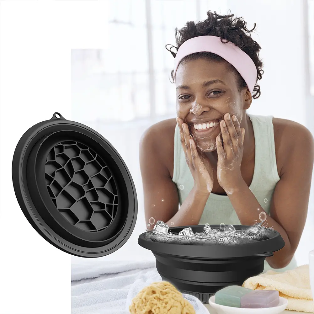Collapsible Wash Basin Space Saving Folding Bowl Low/High Temperature Resistant Portable Skincare Basin for Home Travel