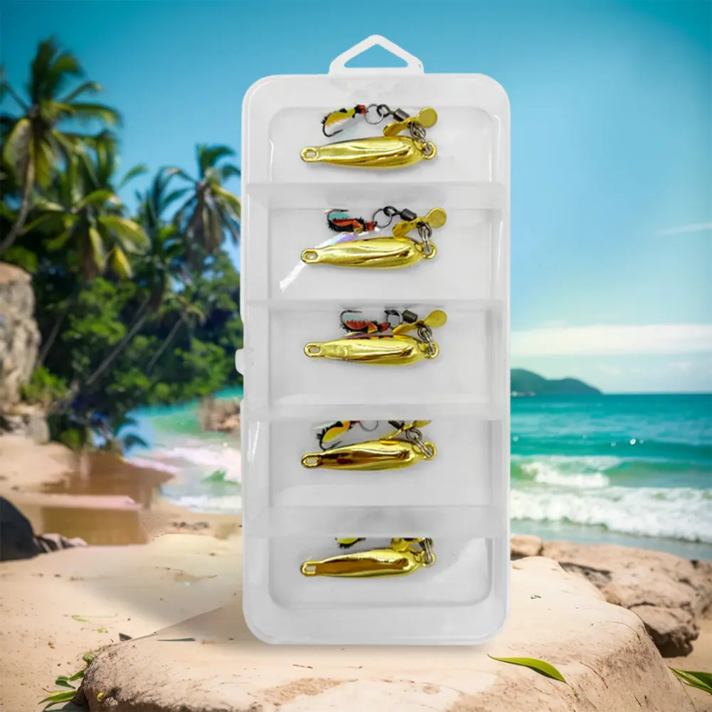 5Pcs/Box Fly Fishing Lures Rotating Spinner Fly Hooks Artificial Spoon Bait Flies Insect Lures Bait Trout Bass Fishing Lures