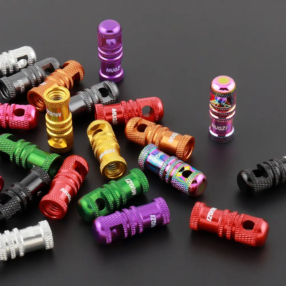 2Pcs Bike Presta Valve Stem Caps with Valve Core Removal Function Cycling Presta Valve Cover Aluminum Alloy for MTB Road Bicycle