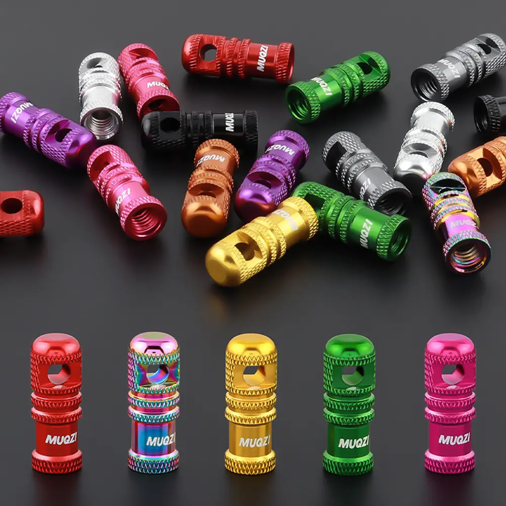 2Pcs Bike Presta Valve Stem Caps with Valve Core Removal Function Cycling Presta Valve Cover Aluminum Alloy for MTB Road Bicycle