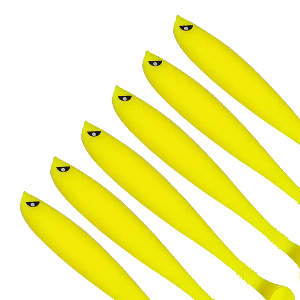 6Pcs Fishing T-Tail Bait 9cm Artificial Soft Bait Multifunctional Fishing Bass Carp Lure for Saltwater Freshwater