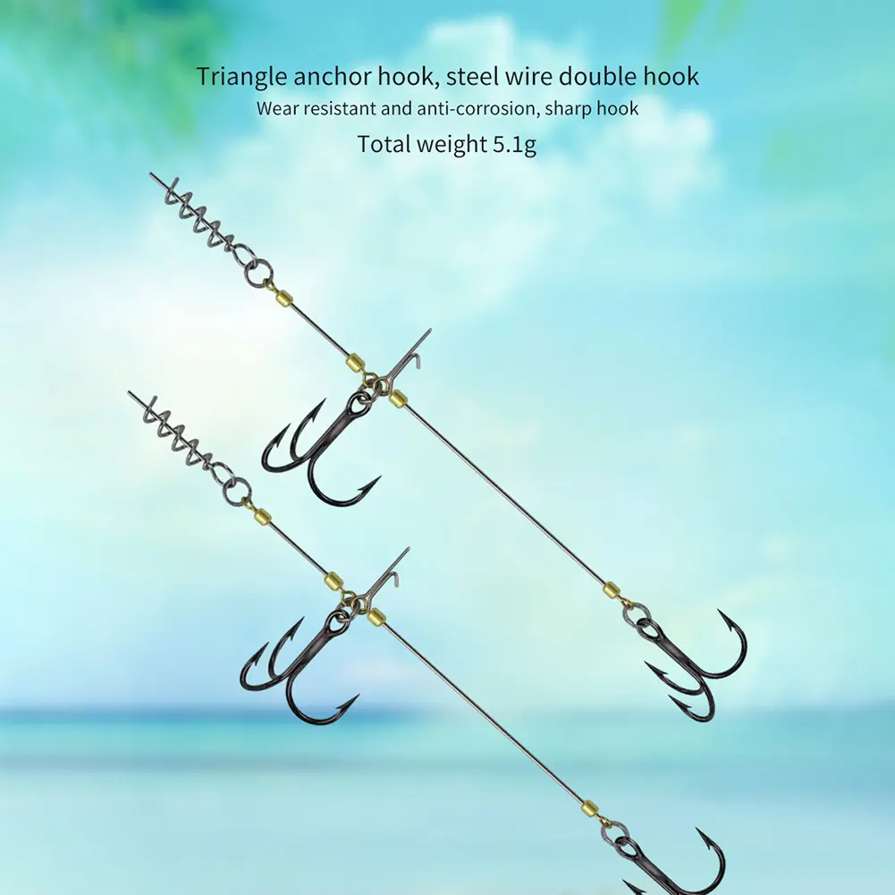 Multi-Depth Pike Stinger Rigs Fishing Hook with Pin Screw Connector Stinger Fishing Rig Hook Multi-Depth Screw Rigging Kit