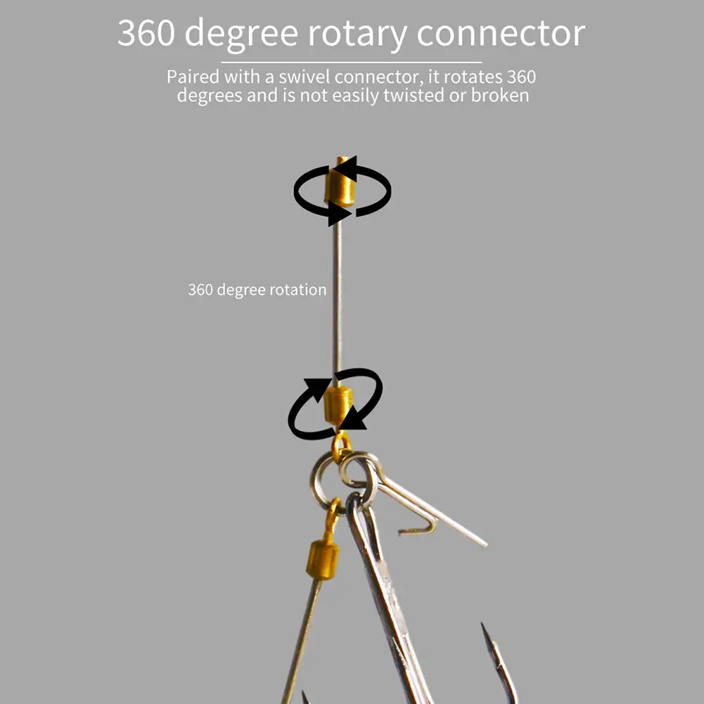 Multi-Depth Pike Stinger Rigs Fishing Hook with Pin Screw Connector Stinger Fishing Rig Hook Multi-Depth Screw Rigging Kit