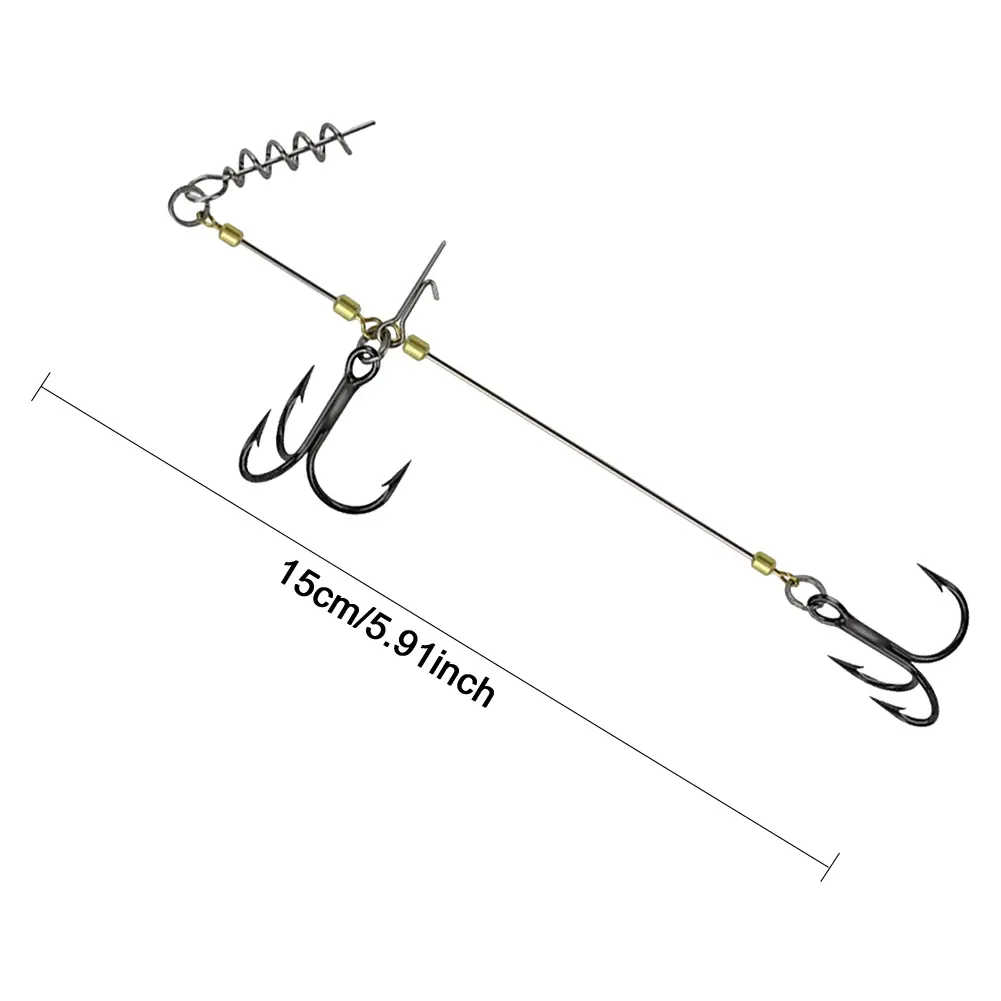 Multi-Depth Pike Stinger Rigs Fishing Hook with Pin Screw Connector Stinger Fishing Rig Hook Multi-Depth Screw Rigging Kit