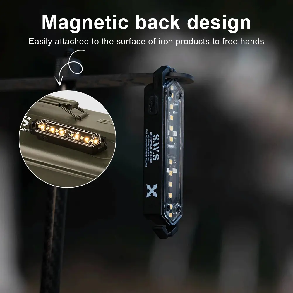 Wind Rope Warning Light IPX4 Waterproof Tent String Lamp Stepless Dimming Wind Rope Decoration Light for Outdoor Camping Picnic