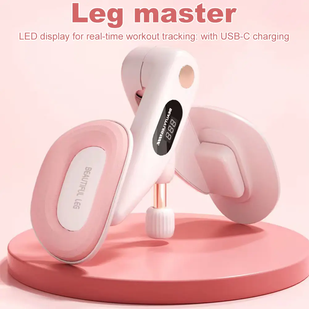 LED Kegel Exerciser Adjustable Thigh Trainer Tool USB-C Rechargeable Thigh Muscle Strengthen Device Convenient Fitness Equipment