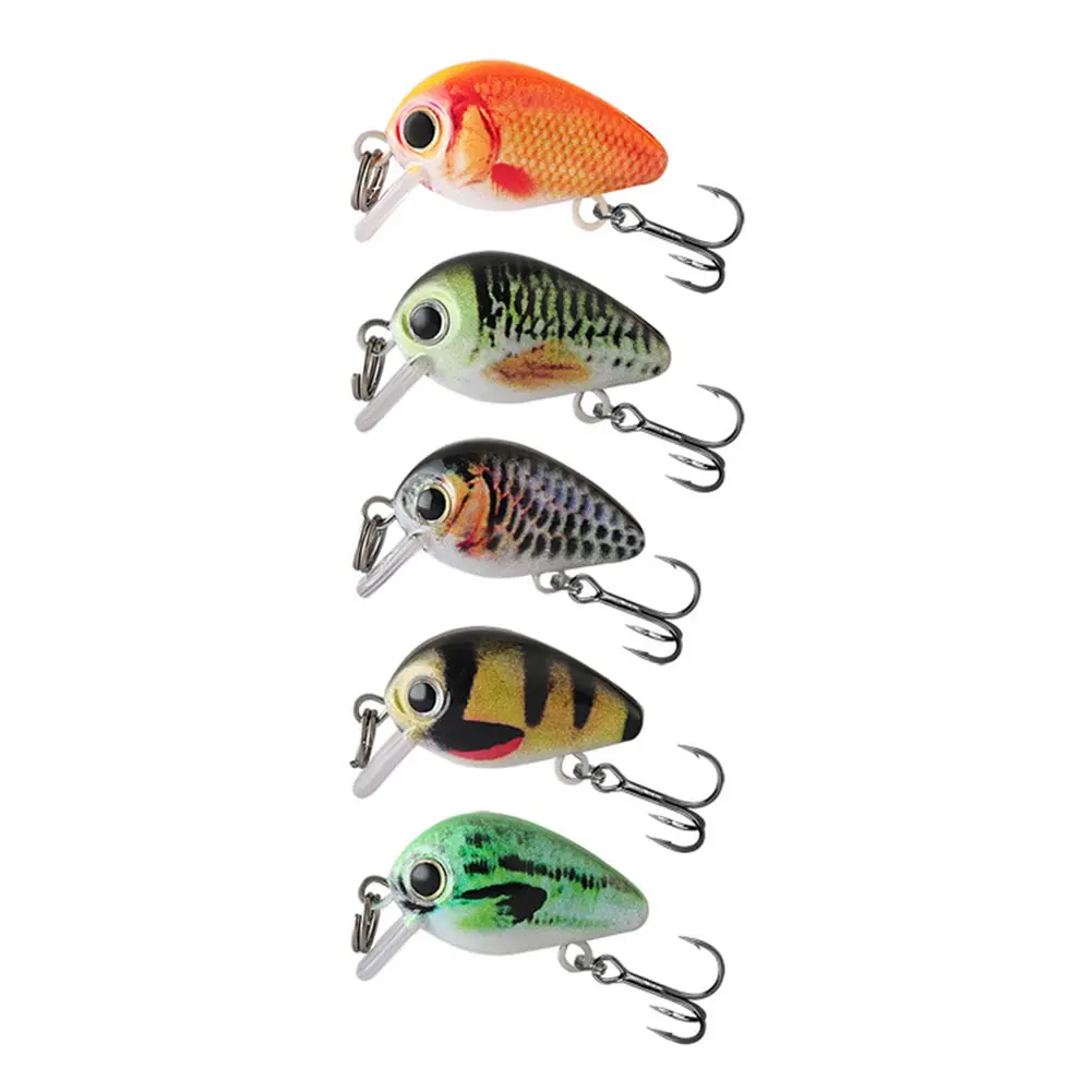 5pcs Mini Crankbait Fishing Lure 3cm 2g Floating Wobbler Swimbait Fishing Bait for Freshwater & Saltwater Angling