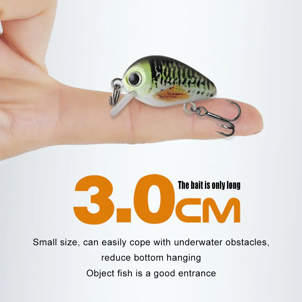 5pcs Mini Crankbait Fishing Lure 3cm 2g Floating Wobbler Swimbait Fishing Bait for Freshwater & Saltwater Angling