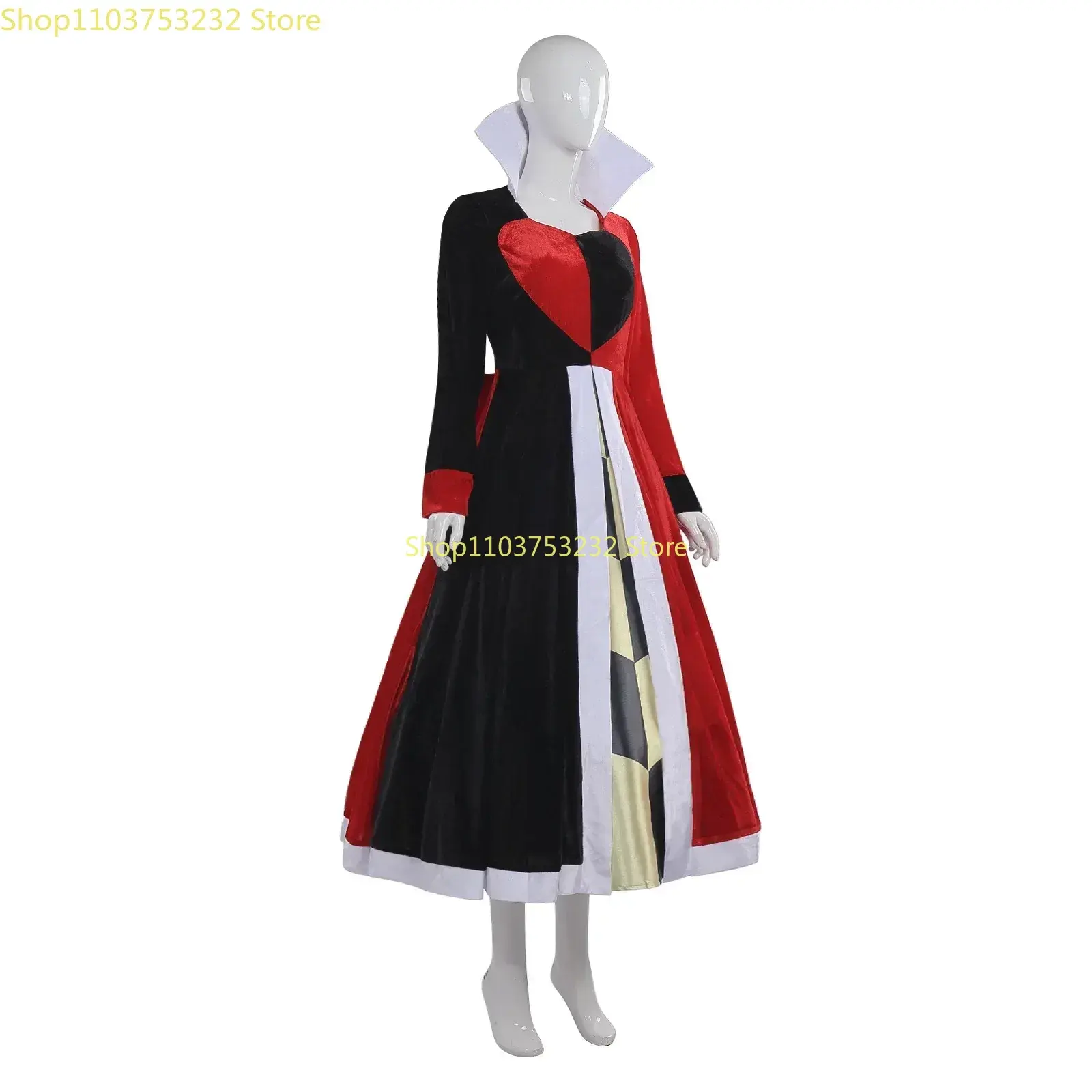 Halloween Queen of Hearts Costume Alice in Wonderland Dress Women Adult Sexy Poker Queen Cosplay Halloween Fancy Dress Plus Size