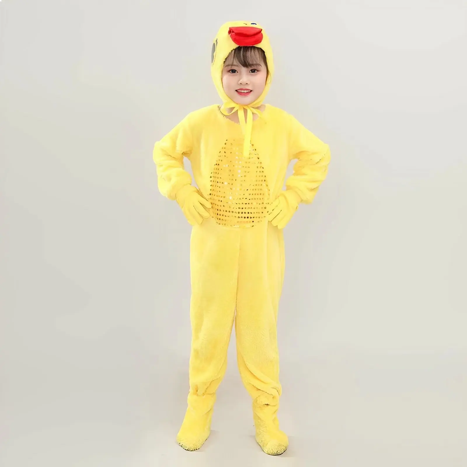 Kids Duck and Chick Cosplay Outfit Animal Costume Girls and Boys Yellow Duck Dancing Cute Clothes Chick Ugly Duckling Goose