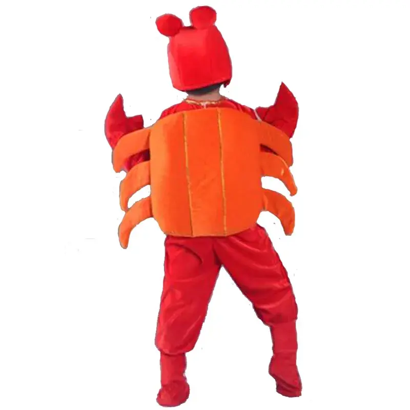 Children Halloween Birthday Party Cosplay Cartoon Red Crab Lobster Costume Clothes Jumpsuit hat shoes For Boys Girls