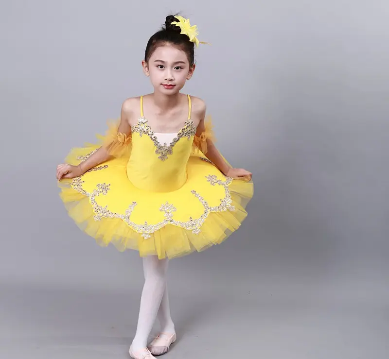 cygnet Screen Children's Ballet Skirt Girls' Dance Skirt Disc sequin Ballet Performer Costume Program Performance Dress