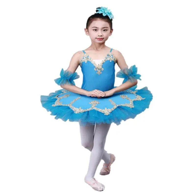 cygnet Screen Children's Ballet Skirt Girls' Dance Skirt Disc sequin Ballet Performer Costume Program Performance Dress