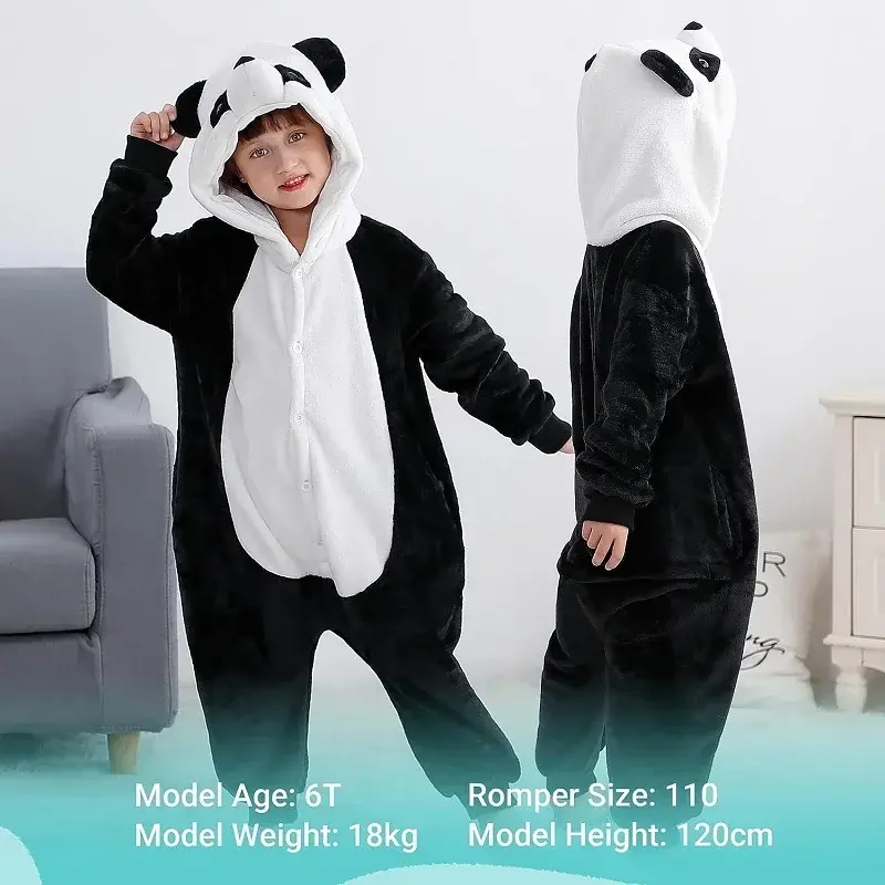 Cow Onesie Kids Unicorn Pajamas For Children Animal Cartoon Blanket Sleepers Baby Costume Winter Boy Girl Jumspuit
