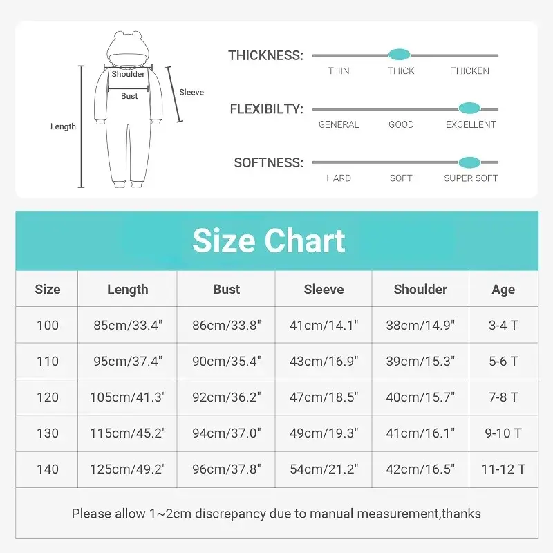 Cow Onesie Kids Unicorn Pajamas For Children Animal Cartoon Blanket Sleepers Baby Costume Winter Boy Girl Jumspuit