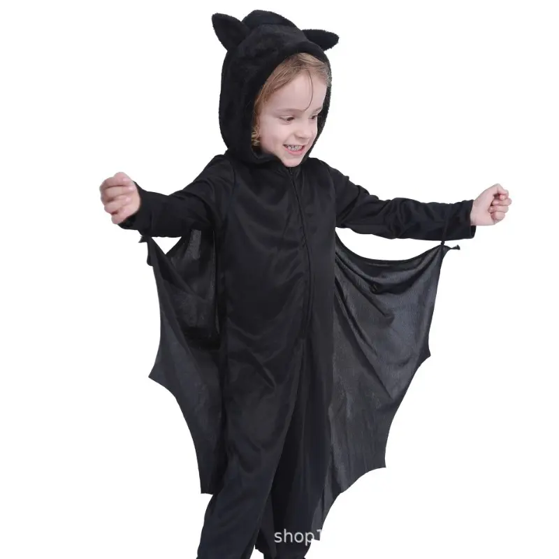 Halloween children's costumes, bat hats, party costumes, one-piece suits, cosplay children's stage performance costumes