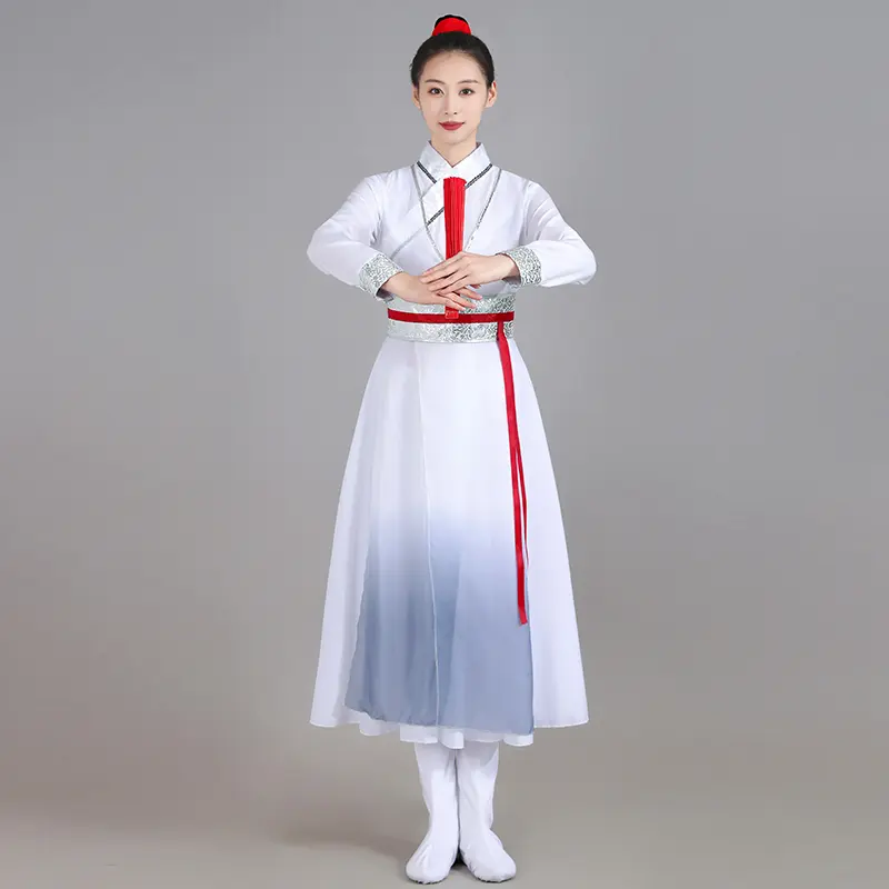 Classical dance costumes, Chinese-style fan dance, Hanfu, opening ceremony of writing, chorus, children's performance costumes