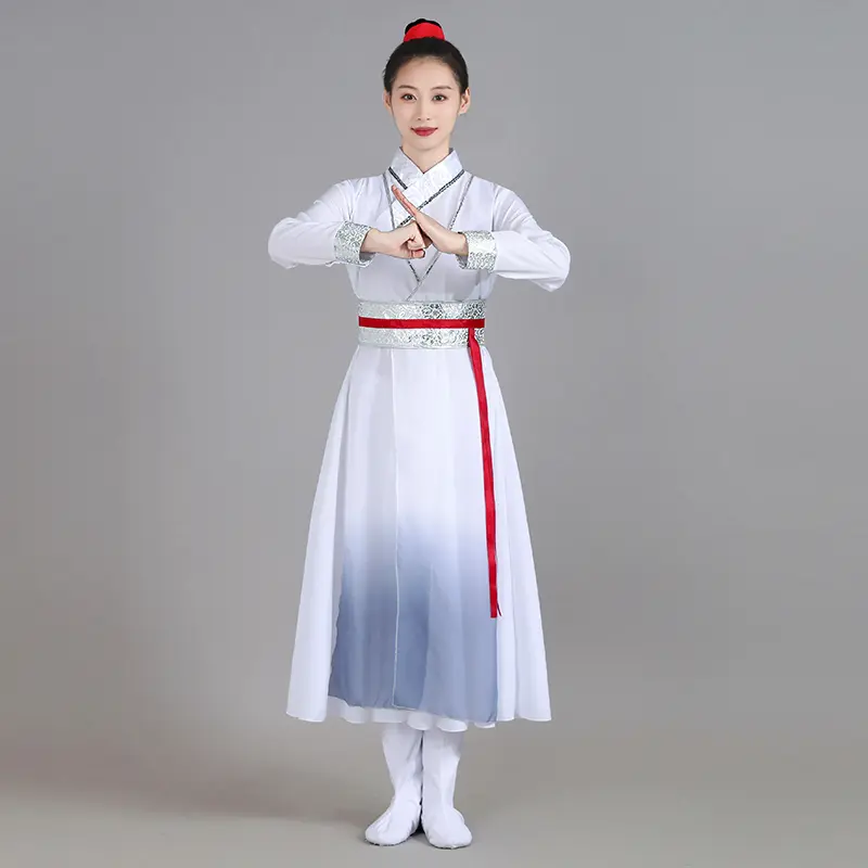 Classical dance costumes, Chinese-style fan dance, Hanfu, opening ceremony of writing, chorus, children's performance costumes
