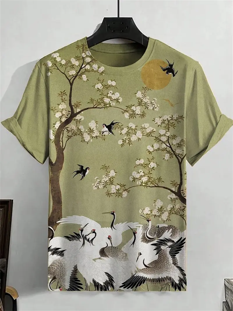 Trend Japanese Ukiyo-e Graphic T Shirts For Men Fashion Summer Crew Neck 3D Printed Unisex T-shirts Casual Loose Harajuku Tees
