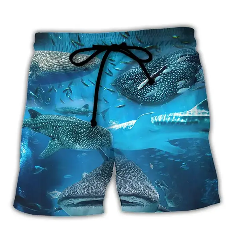 Fashion Whale Graphic Beach Shorts For Men Casual Summer Mens 3D Printed Board Shorts Trend Streetwear Oversized Short Pants