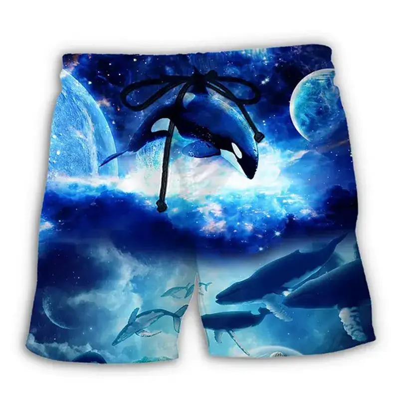 Fashion Whale Graphic Beach Shorts For Men Casual Summer Mens 3D Printed Board Shorts Trend Streetwear Oversized Short Pants
