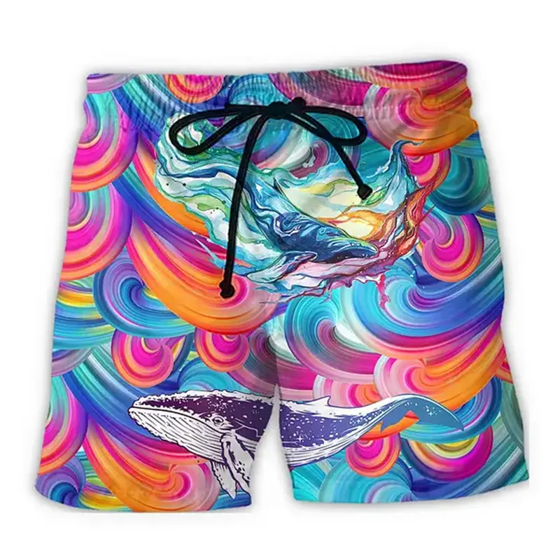 Fashion Whale Graphic Beach Shorts For Men Casual Summer Mens 3D Printed Board Shorts Trend Streetwear Oversized Short Pants