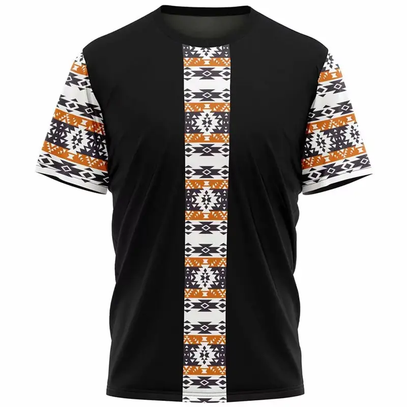 Retro Ethnic Style T Shirts For Men Summer Fashion Short Sleeve 3D Printed Kids T-shirts Casual Streetwear Oversized Pullovers
