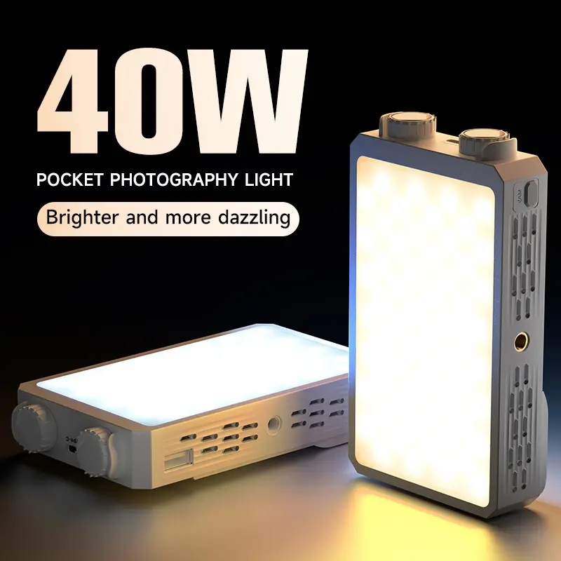 40W LED Camera Light 4400mAh Rechargeable RGB Video Light Handheld Fill Light Photography Lighting for Photography