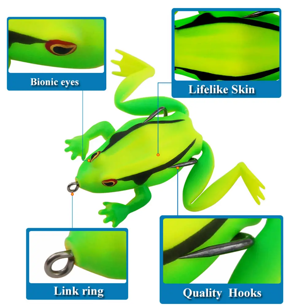 Frog Lure Artificial Bait 6.5cm 19g Floating Soft Frog Fishing Lure Topwater Wobbler Lifelike for Bass Catfish Fishing Tools
