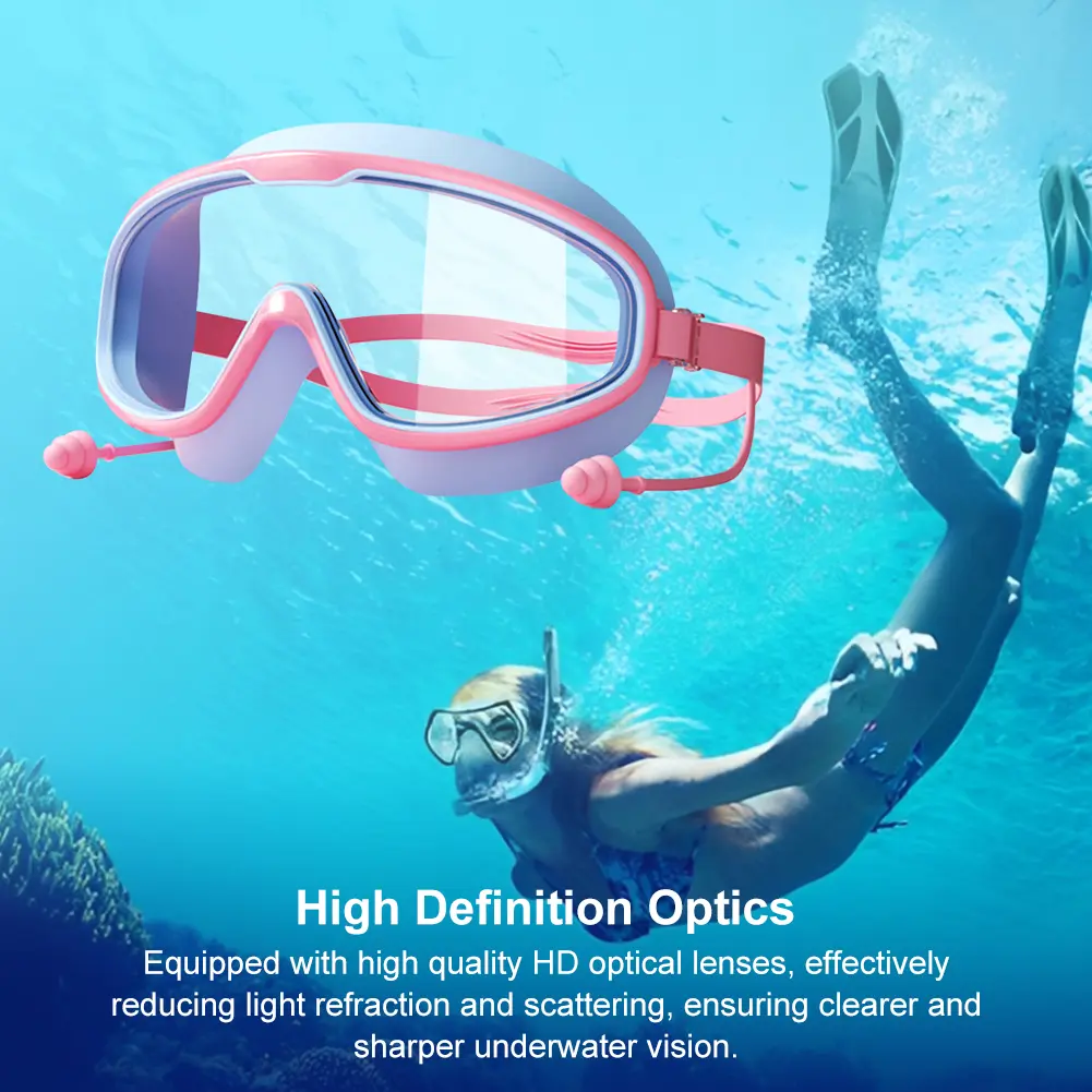 Swimming Goggles Anti-Fog Professional HD Swim Glasses Adjustable Wide View Swim Goggles Swimming Accessories
