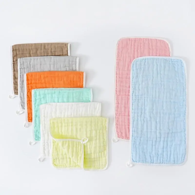 M76C Burp Cloth MultiColors Gauze Washcloths 6 Absorbent Layers Newborn Face Towels-
