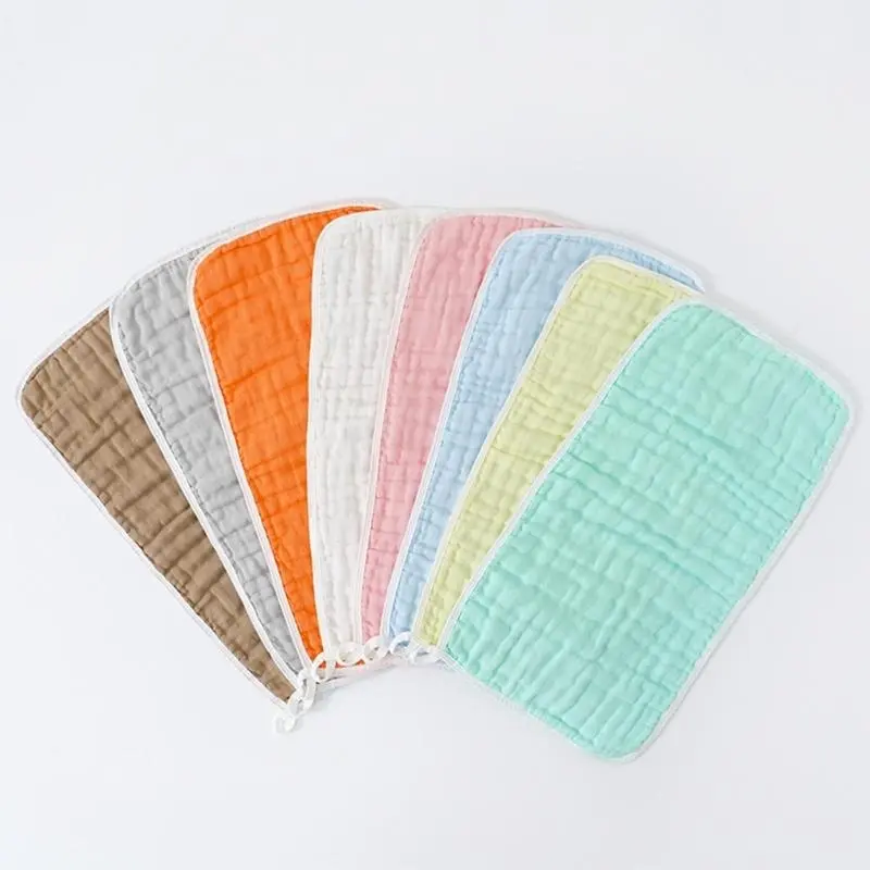 M76C Burp Cloth MultiColors Gauze Washcloths 6 Absorbent Layers Newborn Face Towels-