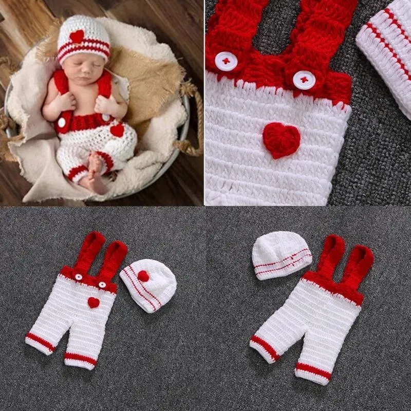 M76C Kids Photography Props Hat Girls Boys Crochet Knit Costume Outfits