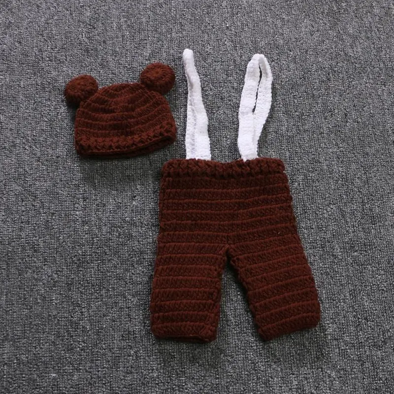 M76C Kids Photography Props Hat Girls Boys Crochet Knit Costume Outfits